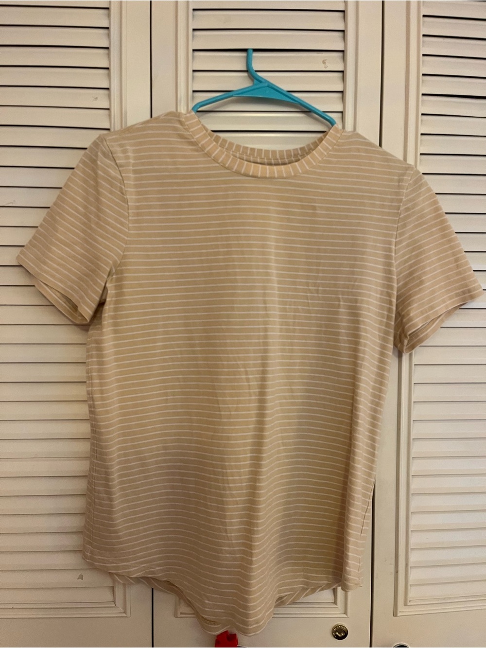 Yellow and white stripe Lululemon Love Crewneck T-shirt